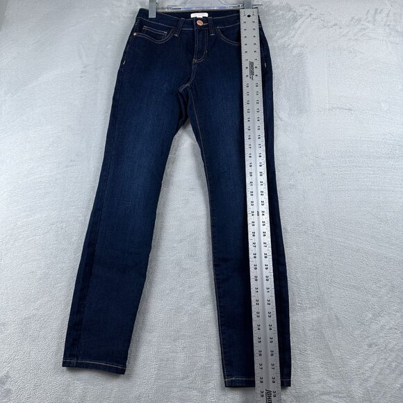 LC Lauren Conrad Mid Rise Skinny Jeans Womens Size 2 Dark Wash Blue - Picture 11 of 12